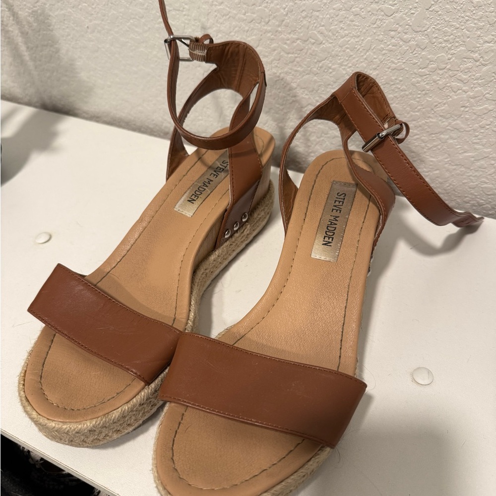Steve Madden Tan Espadrille Sandals